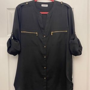 Calvin Klein Women's Button Down Shirt Size XL